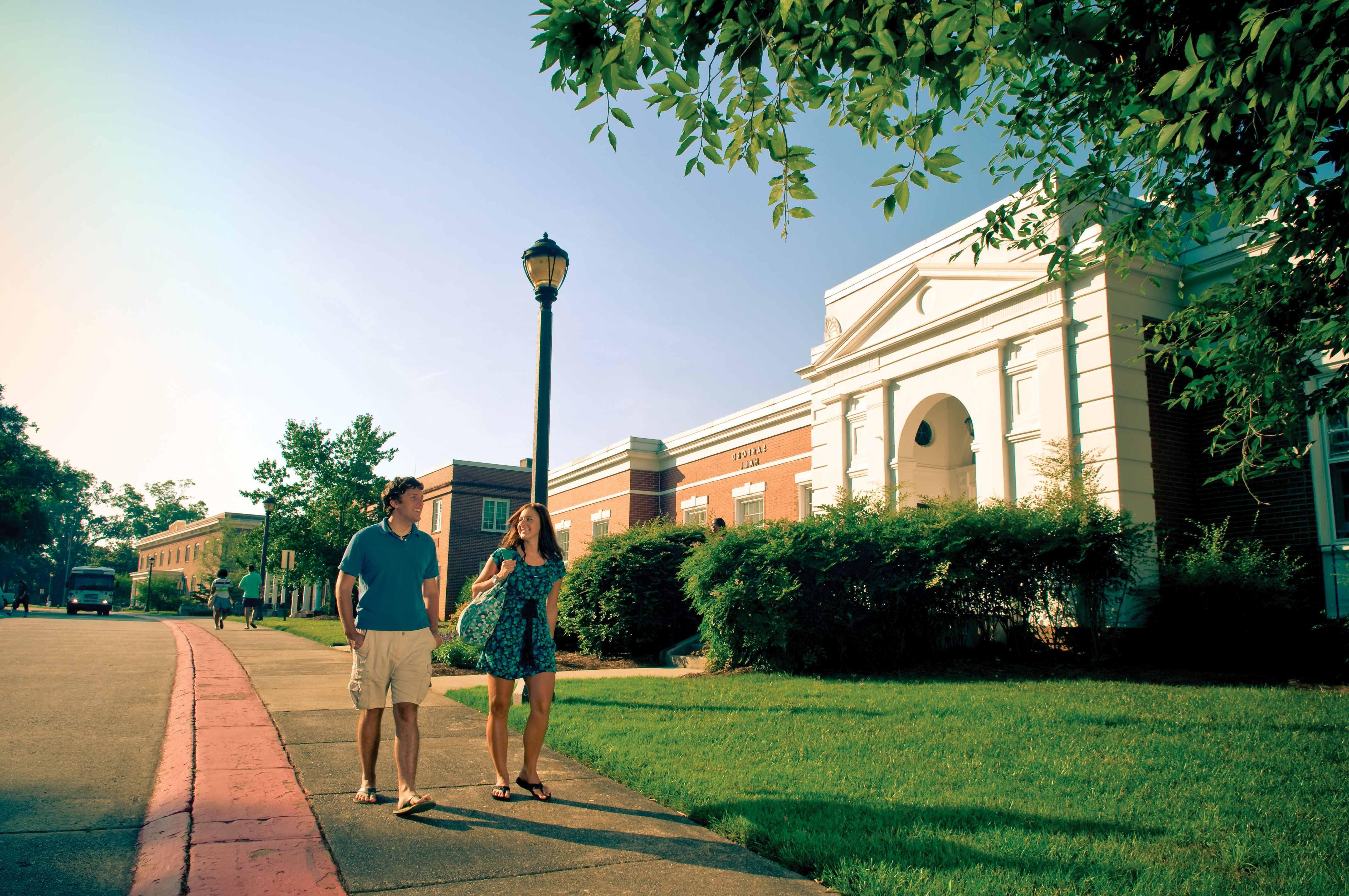 students walking on front campus